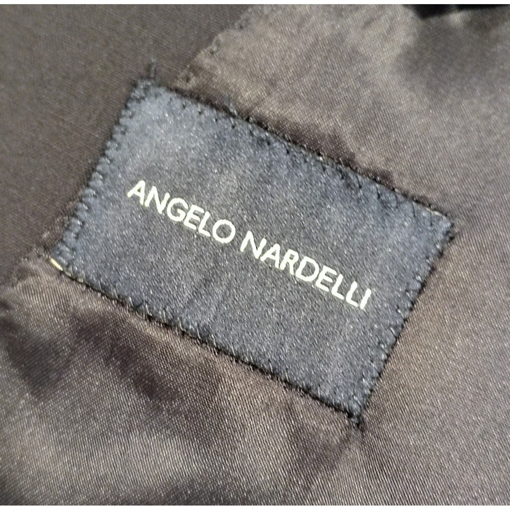 Angelo Nardelli Sport coat Blazer Mens Black Marzotto Wool Stretch Size 44 Italy - Picture 3 of 12